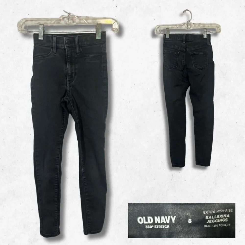 Old Navy Girls Jeans Size 8 Ballerina Jegging Stretch Adjustable Waist High Rise